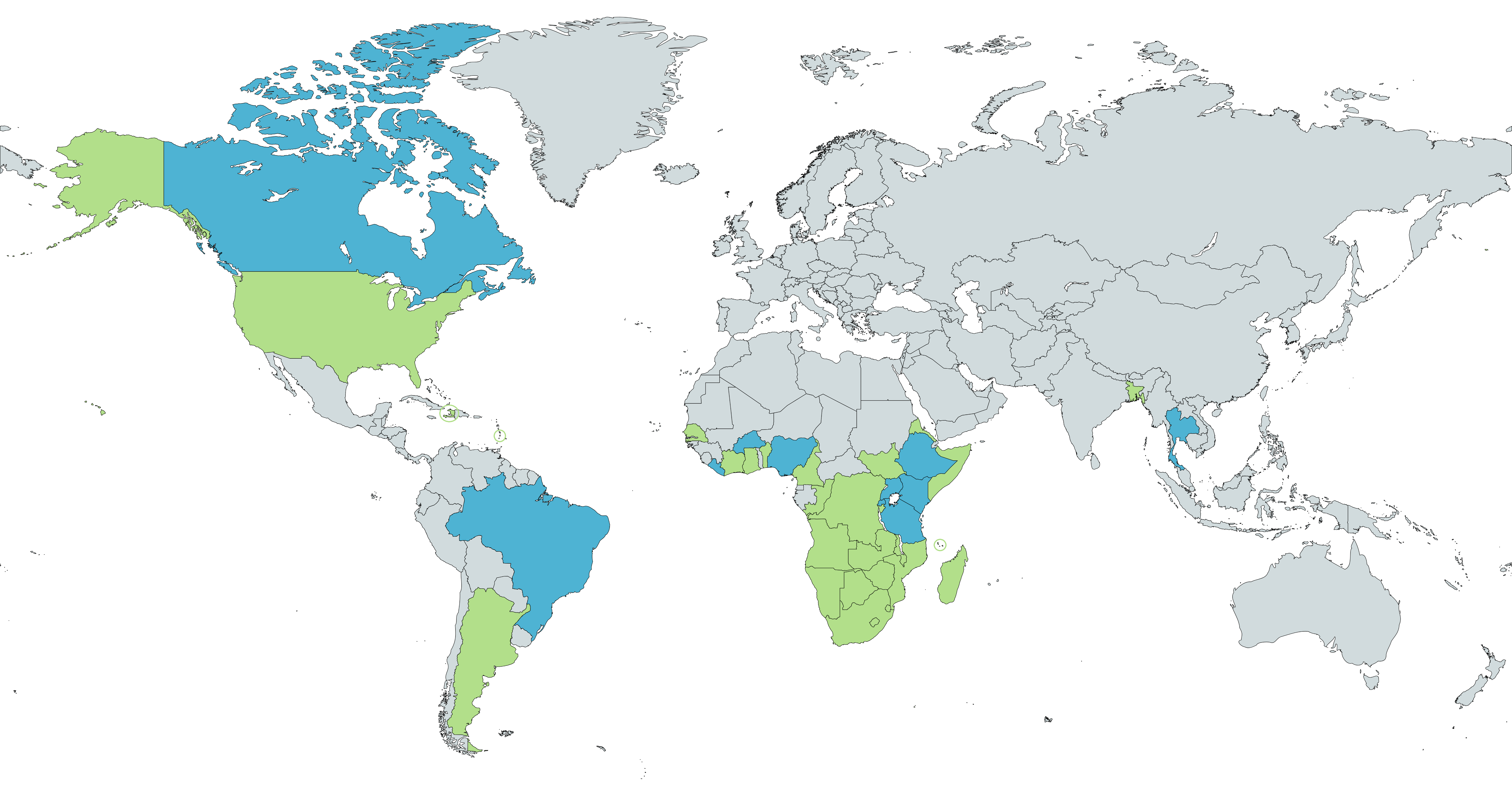 Where we work world map